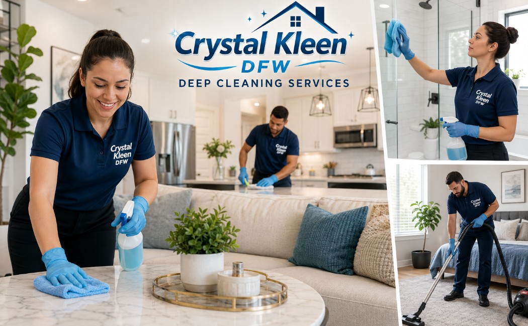 Professional cleaning team performing deep cleaning services in a modern apartment and residential home environment