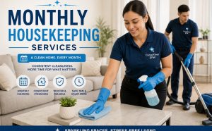 Crystal Kleen DFW housekeeping professionals performing monthly home cleaning and sanitizing services in a residential property